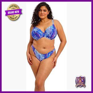 Plus Size Underwire Plunge Bikini Top, Nylon Blend, Adjustable Straps, Hook